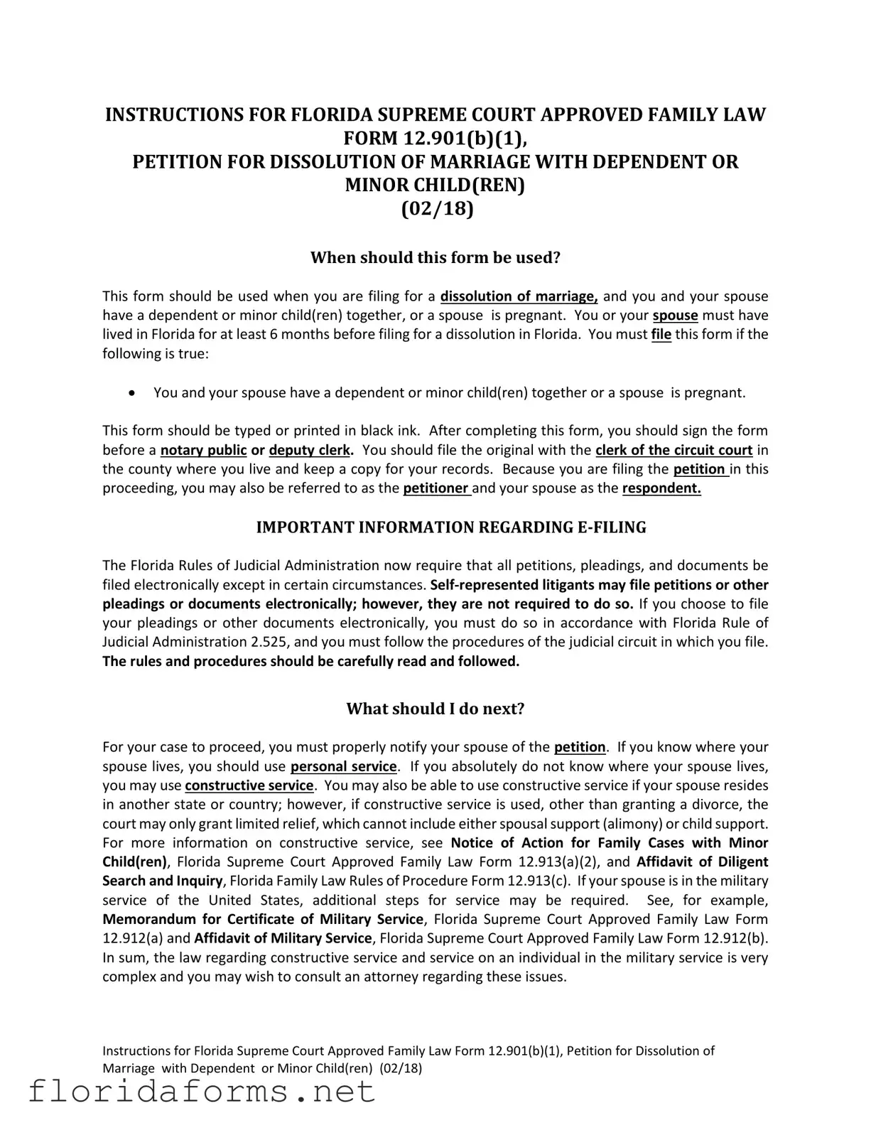 Official Florida Divorce Decree Template