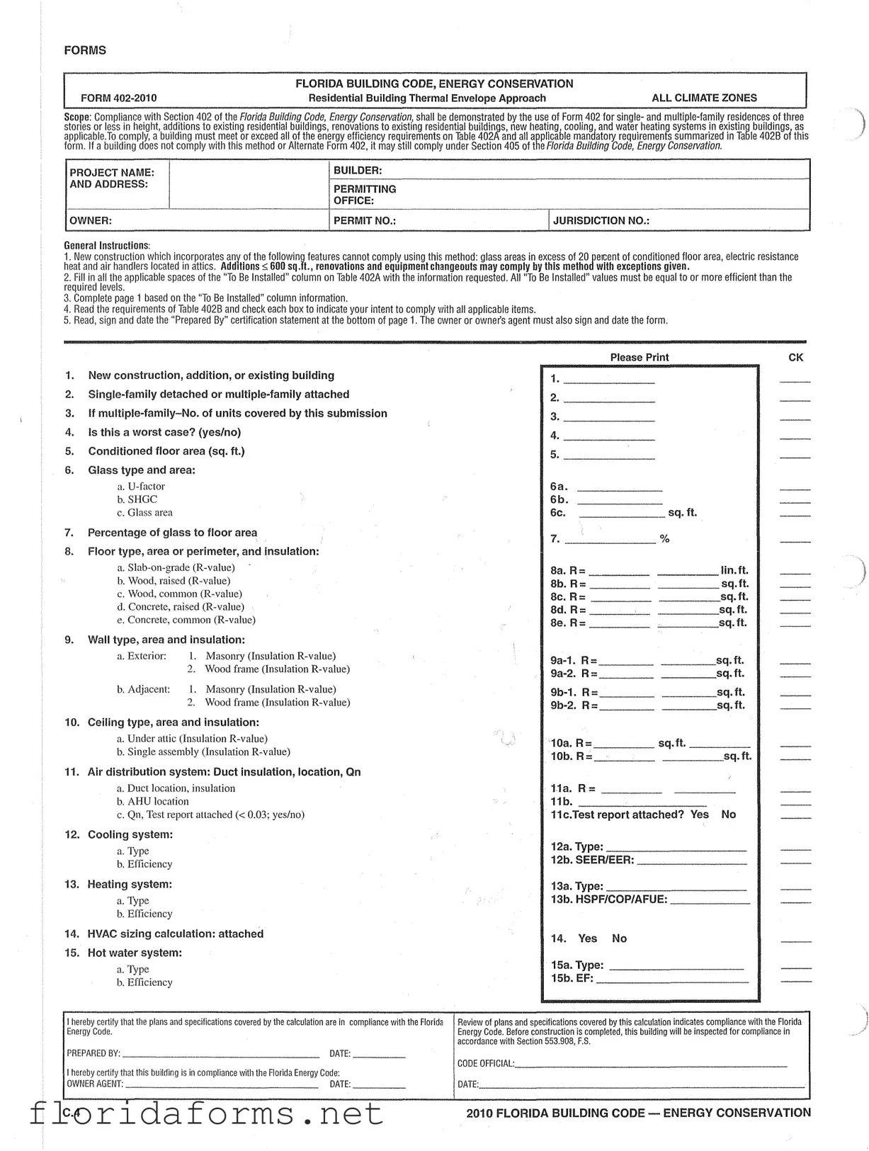 Official Florida Energy Template