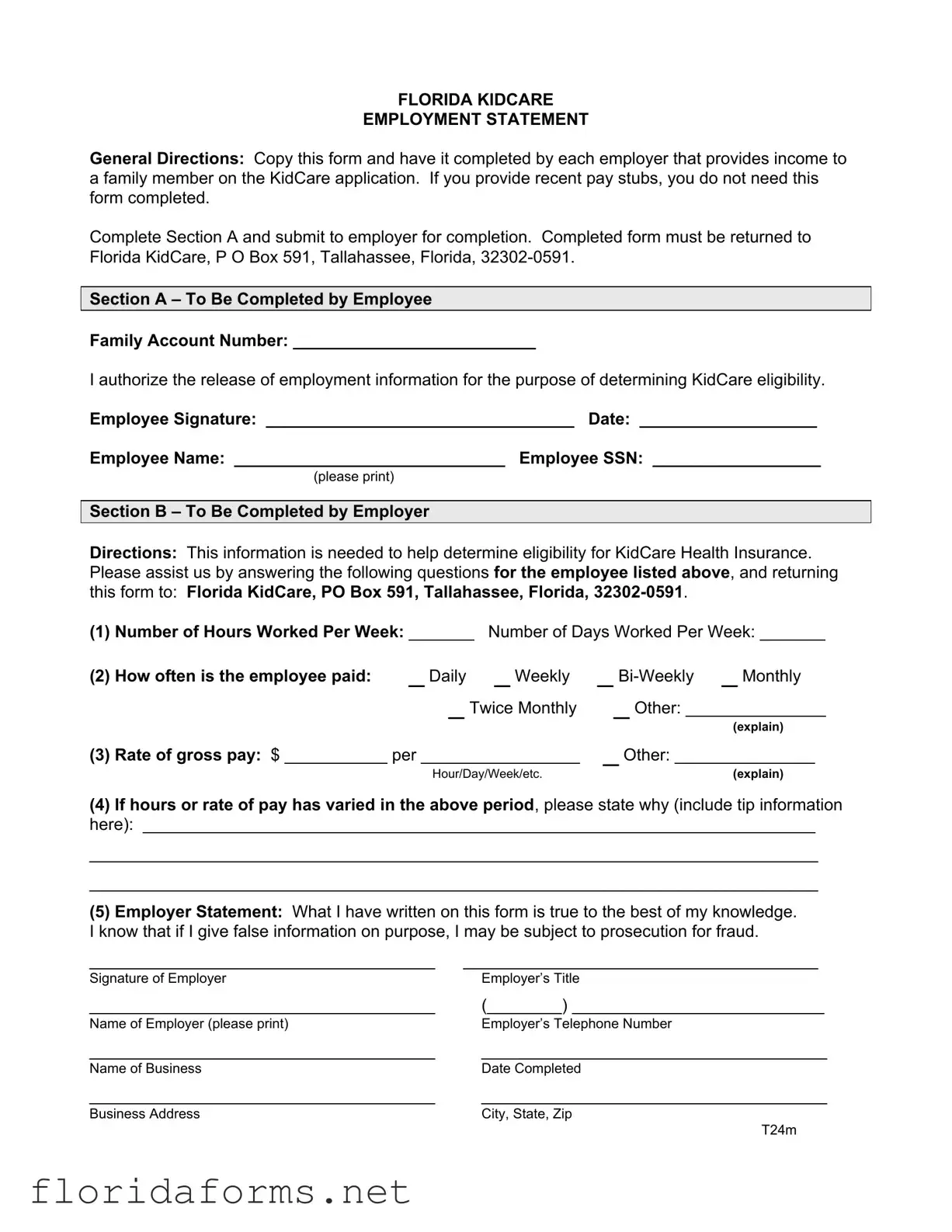 Official Florida Kidcare Template
