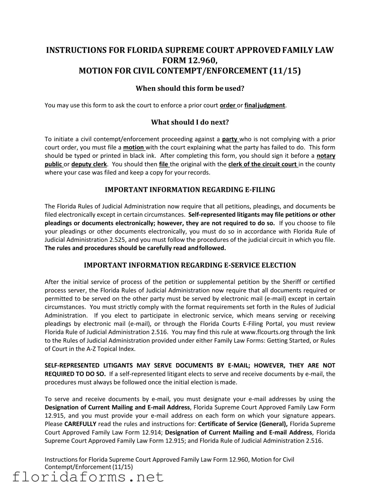 Official Florida Motion Template