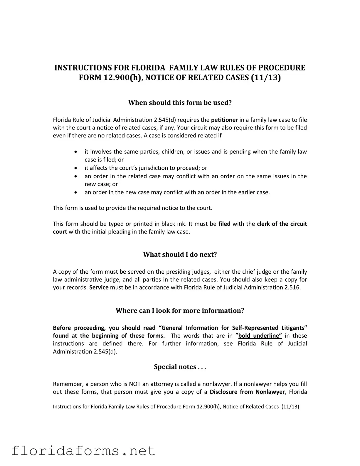 Official Florida Procedure Template