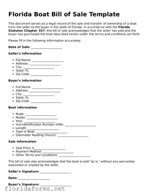Attorney-Approved Boat Bill of Sale Template for Florida State