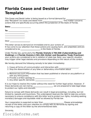 Attorney-Approved Cease and Desist Letter Template for Florida State