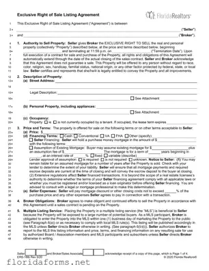 Official Florida Listing Agreement Template