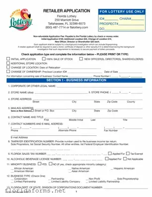 Official Florida Lottery Dol 129 Template