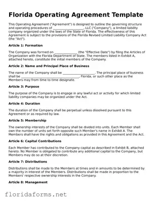 Attorney-Approved Operating Agreement Template for Florida State