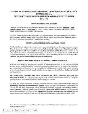 Official Florida Petitioner Template