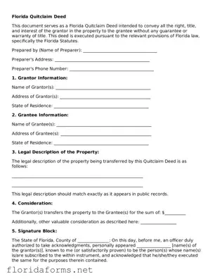 Attorney-Approved Quitclaim Deed Template for Florida State