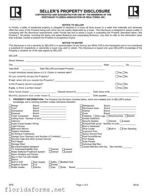 Official Florida Seller Property Template