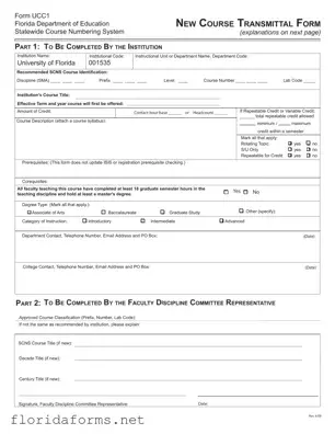 Official Florida Ucc1 Template